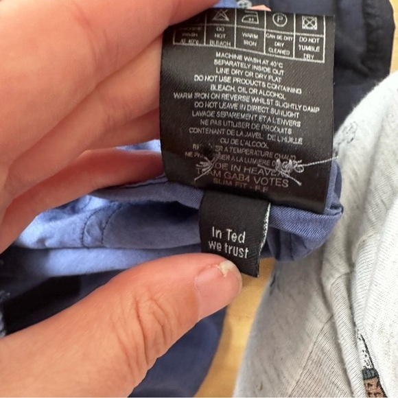 TED BAKER textured stripe long sleeve button up dress shirt  Size - 5 - Picture 7 of 11